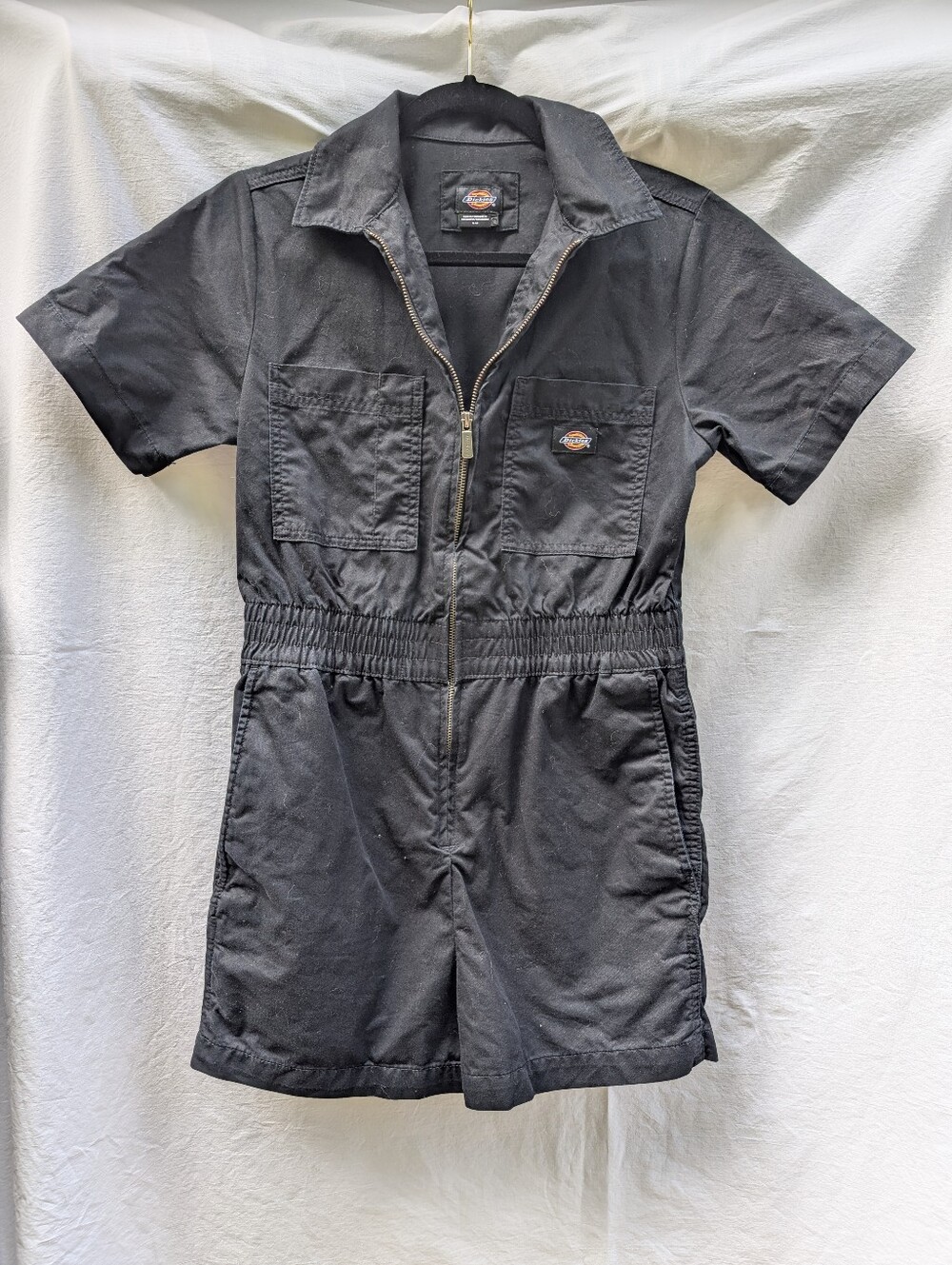 Dickies Short Jumpsuit Black Cotton Sz S - Picture 3 of 7